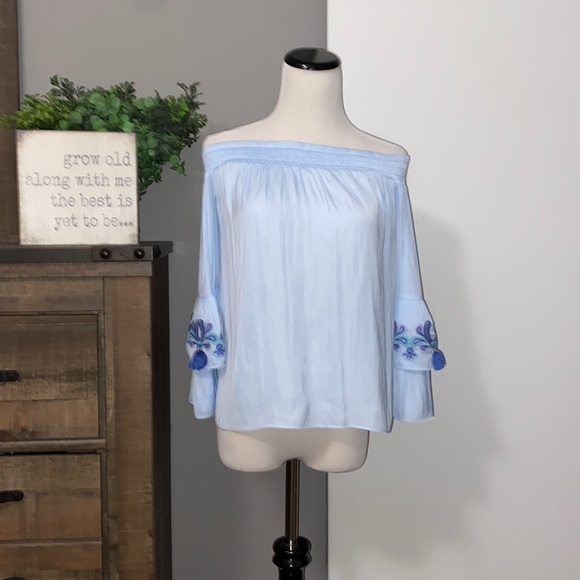 Lilly Pulitzer Tobyn Off the Shoulder top in Blue size XXS - Picture 5 of 13